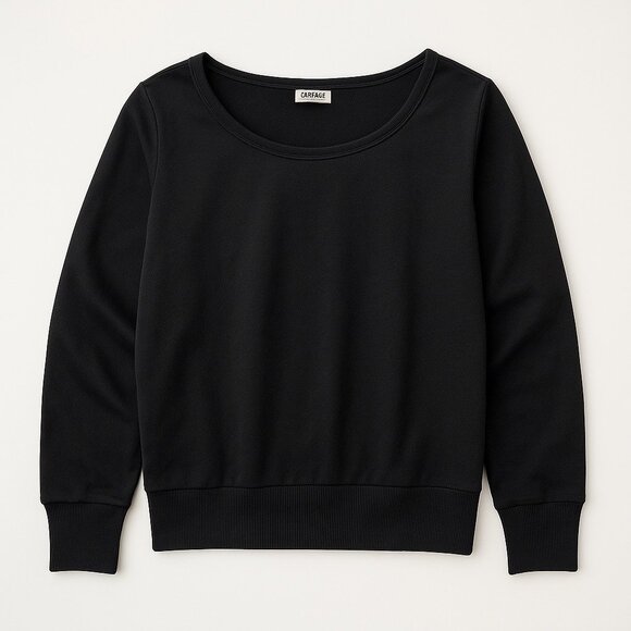 L’AGENCE Kimora Ballet Neck Black Sweatshirt New With Tags Size Small - Picture 11 of 16